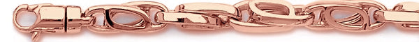 14k rose gold, 18k pink gold chain 6.8mm Tiger Eye Link Bracelet