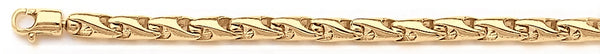 18k yellow gold chain, 14k yellow gold chain 4.1mm Wave Link Bracelet