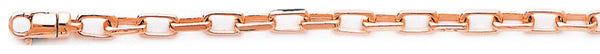 14k rose gold, 18k pink gold chain 3.9mm Flat Elongated Rolo Link Bracelet