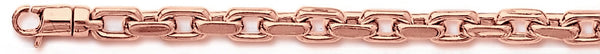 14k rose gold, 18k pink gold chain 5.3mm Flat Elongated Rolo Link Bracelet