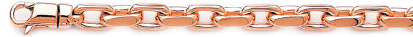 14k rose gold, 18k pink gold chain 6.2mm Flat Elongated Rolo Link Bracelet