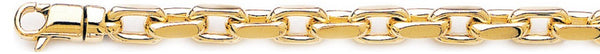 18k yellow gold chain, 14k yellow gold chain 6.2mm Flat Elongated Rolo Link Bracelet