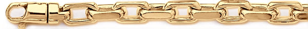 18k yellow gold chain, 14k yellow gold chain 7.2mm Flat Elongated Rolo Link Bracelet