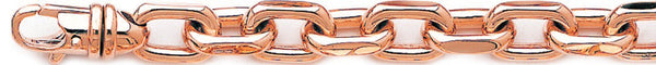 14k rose gold, 18k pink gold chain 9.2mm Flat Elongated Rolo Link Bracelet