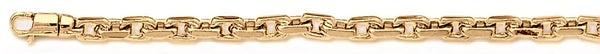 18k yellow gold chain, 14k yellow gold chain 4.2mm Flat Elongated Rolo Link Bracelet