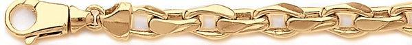 18k yellow gold chain, 14k yellow gold chain 8mm Semi Rolo Link Bracelet