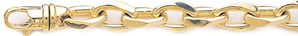 18k yellow gold chain, 14k yellow gold chain 9.8mm Semi Rolo Link Bracelet
