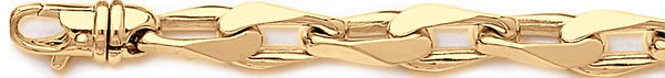 18k yellow gold chain, 14k yellow gold chain 9.6mm Semi Rolo Link Bracelet