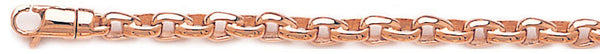14k rose gold, 18k pink gold chain 5mm Semi Rolo Link Bracelet