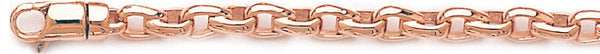 14k rose gold, 18k pink gold chain 6mm Semi Rolo Link Bracelet