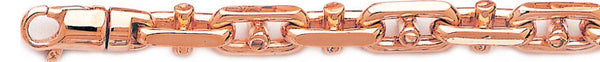 14k rose gold, 18k pink gold chain 8mm Bullet III Link Bracelet