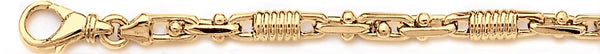 18k yellow gold chain, 14k yellow gold chain 5.1mm Corkscrew Bullet Link Bracelet