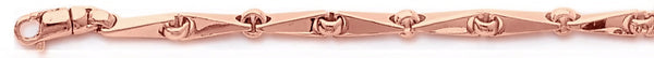 14k rose gold, 18k pink gold chain 4.2mm Angled Mirror I Link Bracelet