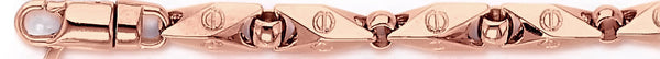 14k rose gold, 18k pink gold chain 7.2mm Angled Mirror III Link Bracelet
