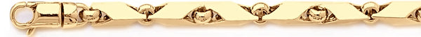 18k yellow gold chain, 14k yellow gold chain 5.3mm Mirror Link Bracelet