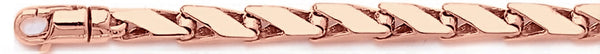 14k rose gold, 18k pink gold chain 6.4mm Millennium Link Bracelet