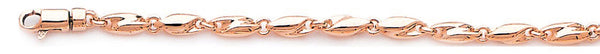 14k rose gold, 18k pink gold chain 3.5mm Elipse Link Bracelet