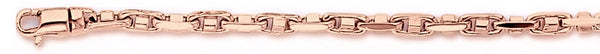 14k rose gold, 18k pink gold chain 3.2mm Zone Link Bracelet