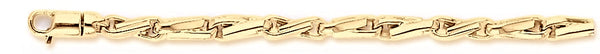 18k yellow gold chain, 14k yellow gold chain 3.8mm Twisted Avion Link Bracelet
