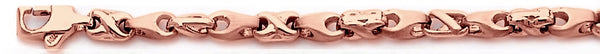 14k rose gold, 18k pink gold chain 4mm Jet Stream Link Bracelet