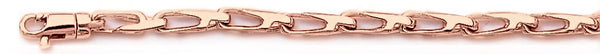 14k rose gold, 18k pink gold chain 3.4mm Tooth Link Bracelet