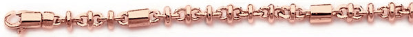 14k rose gold, 18k pink gold chain 4.2mm Gizmo Link Bracelet