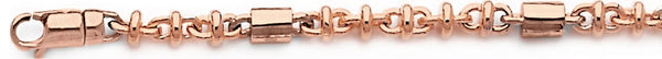 14k rose gold, 18k pink gold chain 4.7mm Gizmo Link Bracelet