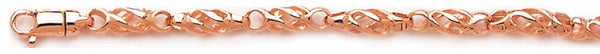 14k rose gold, 18k pink gold chain 4mm Vortex Link Bracelet