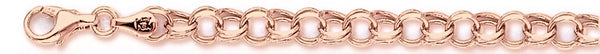 14k rose gold, 18k pink gold chain 5.8mm Light Charm Link Bracelet