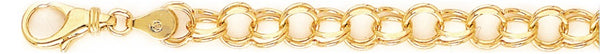 18k yellow gold chain, 14k yellow gold chain 6.9mm Light Charm Link Bracelet