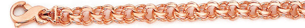 14k rose gold, 18k pink gold chain 6.1mm Double Link Bracelet