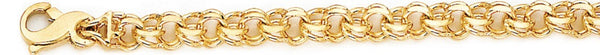 18k yellow gold chain, 14k yellow gold chain 6.1mm Double Link Bracelet