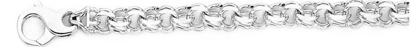 18k white gold chain, 14k white gold chain 6.5mm Double Link Bracelet