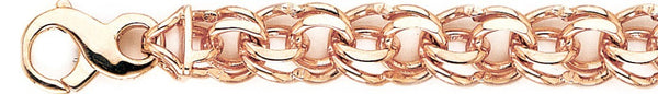 14k rose gold, 18k pink gold chain 12mm Double Link Bracelet