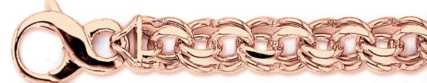 14k rose gold, 18k pink gold chain 12.8mm Double Chain Necklace