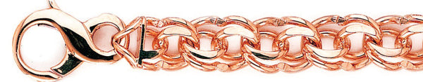 14k rose gold, 18k pink gold chain 13.1mm Double Link Bracelet