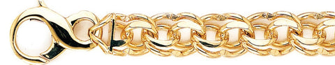 13.1mm Double Link Bracelet custom made gold chain