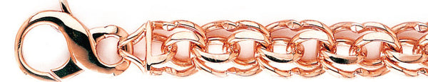 14k rose gold, 18k pink gold chain 13.3mm Double Link Bracelet