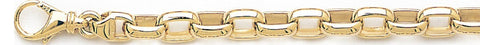 6.9mm Cylinder Rolo Link Bracelet custom made gold chain