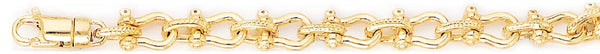 18k yellow gold chain, 14k yellow gold chain 7.4mm Yoke Chain Necklace