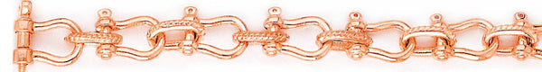 14k rose gold, 18k pink gold chain 10mm Yoke Link Bracelet