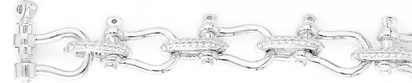 18k white gold chain, 14k white gold chain 15mm Yoke Link Bracelet