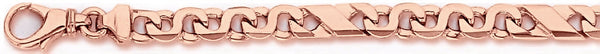 14k rose gold, 18k pink gold chain 6.1mm Henley Link Bracelet