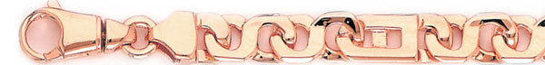 14k rose gold, 18k pink gold chain 8.9mm Zeus Link Bracelet