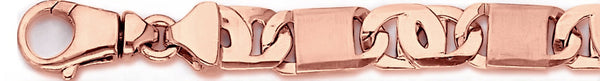 14k rose gold, 18k pink gold chain 10.2mm Tigers Eye Link Bracelet