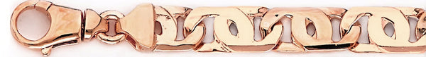 14k rose gold, 18k pink gold chain 10.3mm Tigers Eye Link Bracelet