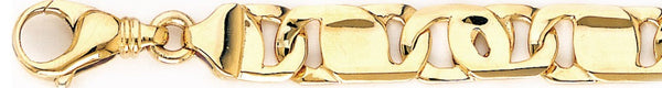 18k yellow gold chain, 14k yellow gold chain 11.4mm Tigers Eye Link Bracelet