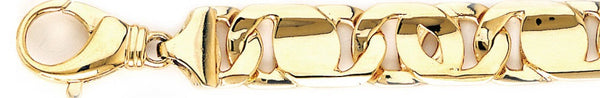 18k yellow gold chain, 14k yellow gold chain 13.2mm Tigers Eye Link Bracelet