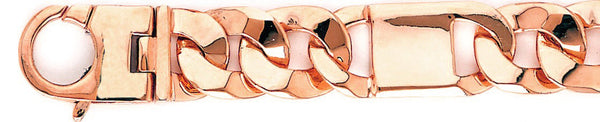 14k rose gold, 18k pink gold chain 15mm Tigers Eye Link Bracelet
