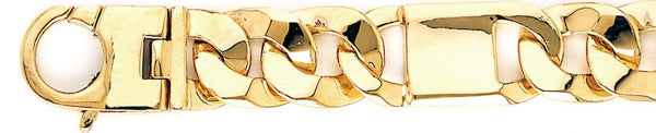 18k yellow gold chain, 14k yellow gold chain 15mm Tigers Eye Link Bracelet